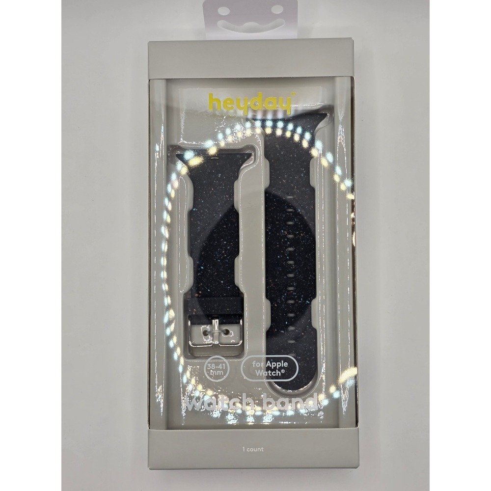 Heyday Apple Watch Band 38/40/41mm Black Speckle‎ Recycled Silicone Strap NEW